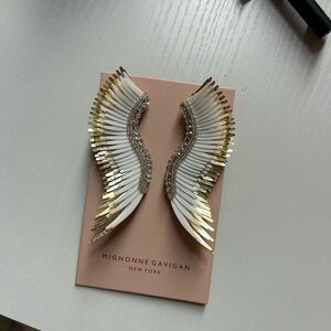 Mignonne Gavigan Gold and White Wing Madeline Earrings